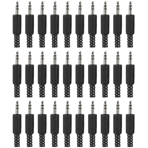 Greluma 30 STK 3,5mm Stereo Ersatz Reparatursteckerbuchse, TRS 3 poliger 1/8 Zoll Stecker, 3,5mm Löt Audiokabelstecker für die Reparatur von Kopfhörer/Headset/Ohrhörerkabeln von Greluma