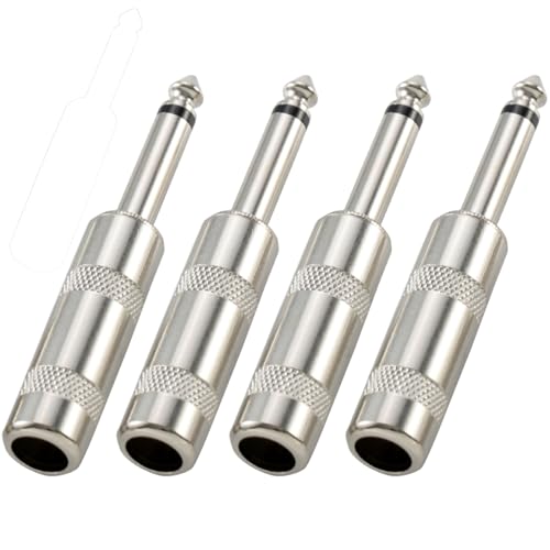 Greluma 4 Stück Audio 1/4 Zoll TS Stecker,6,35 mm schwermetall TS Mono löt Jack stecker für lautsprecher/gitarren/mikrofonkabel Greluma 4 Stück Audio 1/4 Zoll TS Stecker,6,35 mm schwermetall TS Mono löt Jack stecker für lautsprecher/gitarren/mikrofonkabel von Greluma