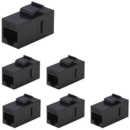 Greluma 6 Stück Cat6 RJ45-Koppler, Ethernet-Koppler, Cat6 RJ45-Trapezbuchse, Buchse zu Buchse von Greluma