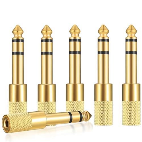 Greluma 6 stück 3,5mm buchse auf 6,35mm Stereo kopfhöreradapter anschluss,1/8 Zoll auf 1/4 Zoll Klinkenstecker für Lautsprecher Gitarren mikrofonkabel Greluma 6 stück 3,5mm buchse auf 6,35mm Stereo kopfhöreradapter anschluss,1/8 Zoll auf 1/4 Zoll Klinkenstecker für Lautsprecher Gitarren mikrofonkabel von Greluma