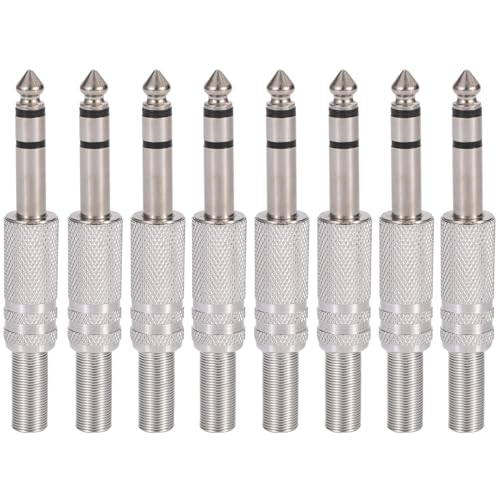Greluma 8 stück audio 6,35mm TRS stereo stecker,1/4" männlicher gelöteter klinkenstecker mit federzugentlastung für lautsprecher gitarren mikrofonkabel Greluma 8 stück audio 6,35mm TRS stereo stecker,1/4" männlicher gelöteter klinkenstecker mit federzugentlastung für lautsprecher gitarren mikrofonkabel von Greluma