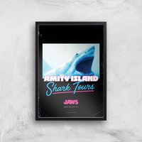 Der weiße Hai Amity Island Shark Tours Giclee Art Print - A3 - Black Frame von Gremlins