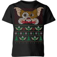 Gremlins Ugly Knit Kids' Christmas T-Shirt - Black - 5-6 Jahre von Gremlins