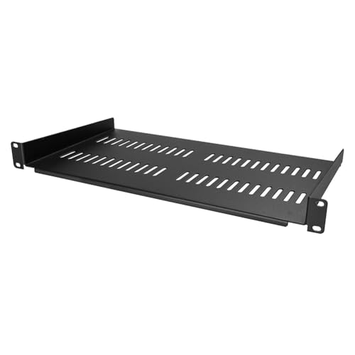 Grendly 1U Server-Rack-Regal, belüftet, freitragende Ablage für 48,3 cm Netzwerkgeräte-Rack und Schrank, einfach zu bedienen, feine Verarbeitung von Grendly