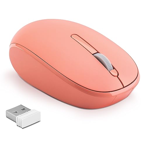 Greshare Kabellose, geräuschlose Maus, 2,4 GHz optische Mäuse mit Nano-Empfänger, geeignet für Computer/Windows/Mac/Chrome OS/Linux/Android/iOS (Orange) von Greshare