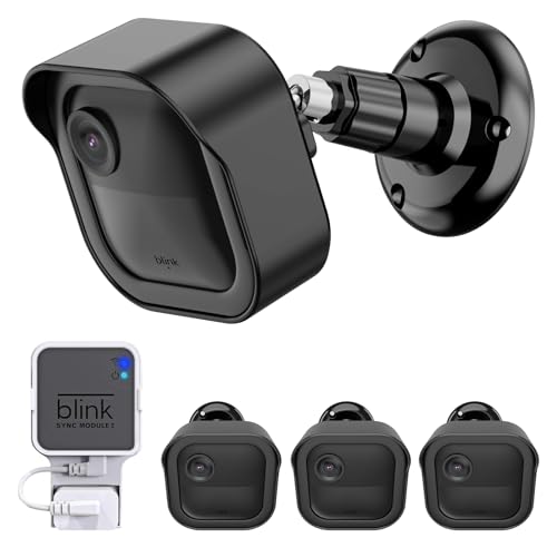 Gresur Blink Kamera-Wandhalterung für Blink Outdoor (4. Generation) Kamera, 360 Grad verstellbare Halterung, Schutzhülle für Blink-Kamerasystem (Schwarz, 3 Stück) von Gresur