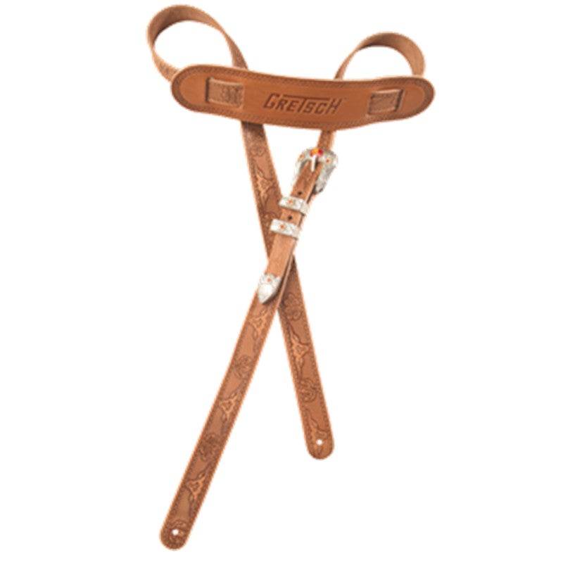 Gretsch Vintage Tooled Leather Strap Russet Guitar Strap von Gretsch