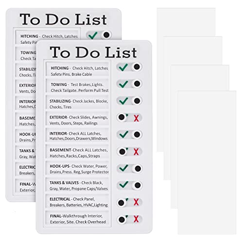 Grevosea 2 Stück Checklist Boards adhs hilfsmittel To-do-liste-checklisten Tafel Memo Tragbare Memoboards Chore Chart für Kinder Erwachsene RV Erinnerung mit 4 Austauschbaren Leeren Papieren von Grevosea