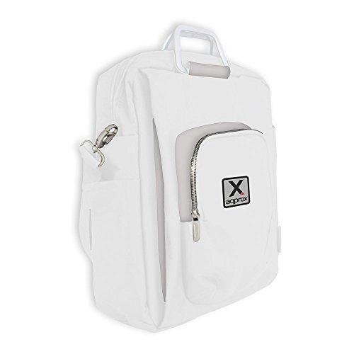 APPROX Toploader Tasche aus Nylon mit Mehreren Reißverschlussfächern für Laptops mit 15,6 Zoll (39,6 cm), Weiß/Grau von Griffin