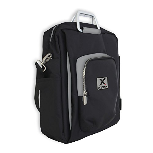 APPROX Toploader Tasche aus Nylon mit mehreren Reißverschlussfächern für Laptops mit 15,6 Zoll (39,6 cm), Schwarz/Grau von Griffin