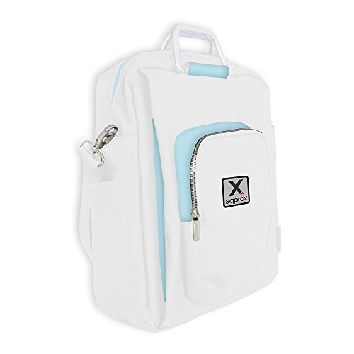 Approx Toploader Tasche mit Mehreren Reißverschluss Fächer für 15,6 Laptops, Weiß/Blau von Griffin