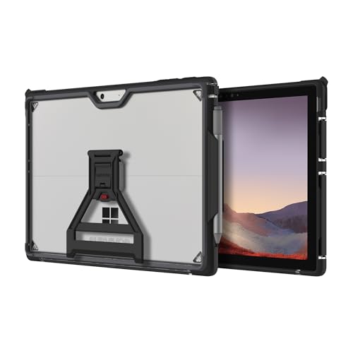 Griffin Strong Schutzhülle für Microsoft Surface Pro 7+ / Pro 7 / Pro 6 / Pro 4 / Pro 2017 [Displayschutz I Standfunktion I Surface Pen Halter I Schutz nach Militärstandard] schwarz, GMSF-003-BKG-B von Griffin