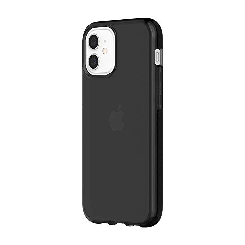 Griffin Survivor Clear Case Hülle nach Militärstandard für Apple iPhone 12 Mini (5,4") [Dünnes Design I Stoßdämpfende Ecken I Qi kompatible Handyhülle] (transparent schwarz) - GIP-049-BLK, Black von Griffin
