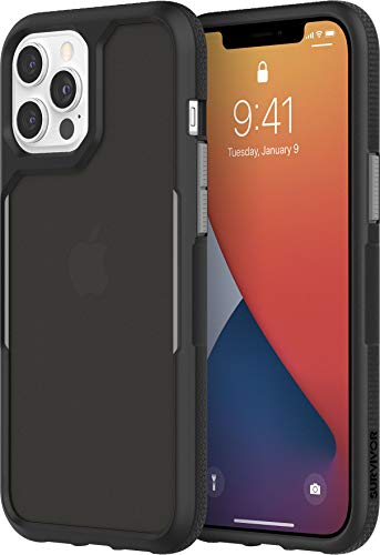 Griffin Survivor Endurance Case Hülle nach Militärstandard für Apple iPhone 12 Pro Max (6,7") [4,25m sturzfest I Stoßdämpfende Ecken I Qi kompatible Handyhülle] (schwarz/transparent) GIP-057-BKG von Griffin