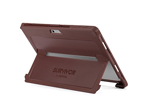 Griffin Survivor Slim Schutzhülle für Microsoft Surface Pro (2017) / Pro 4 - rot [Microsoft zertifiziert I Type Cover kompatibel I Integrierte Displayfolie] - GB43609 von Griffin