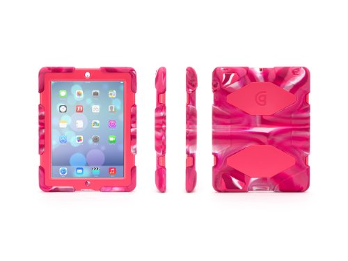 Griffin Technology Schutzhülle für iPad 2 / 3 / 4. Generation, mit Standfunktion, Pink Swirl Survivor von Griffin