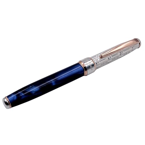 Grifos – Füllfederhalter aus Sterlingsilber und blauem Harz – Rotgoldplattierte Details – Nachfüllbares Schreibgerät – Handwerkliche Eleganz – Hergestellt in Italien Grifos – Füllfederhalter aus Sterlingsilber und blauem Harz – Rotgoldplattierte Details – Nachfüllbares Schreibgerät – Handwerkliche Eleganz – Hergestellt in Italien von Grifos