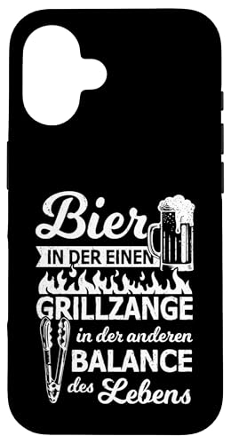 Grillen Bier Grillzange Balance des Lebens Männer Vatertag Hülle für iPhone 16 von Grillen Bier Balance Grillmeister BBQ Vatertag