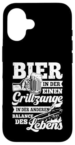 Grillen Bier Grillzange Balance des Lebens Männer Vatertag Hülle für iPhone 16 von Grillen Bier Balance Grillmeister BBQ Vatertag