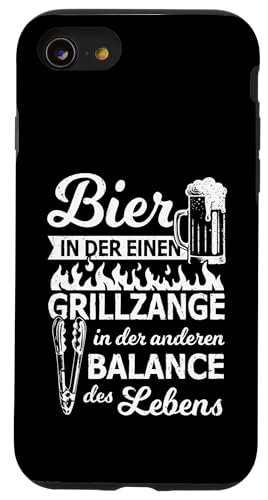 Grillen Bier Grillzange Balance des Lebens Männer Vatertag Hülle für iPhone SE (2020) / 7 / 8 von Grillen Bier Balance Grillmeister BBQ Vatertag