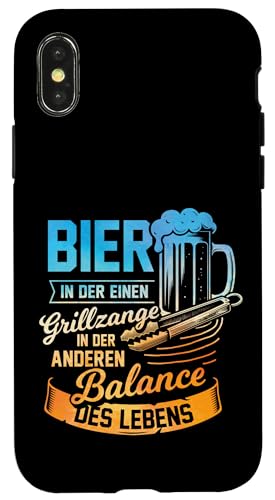 Grillen Bier Grillzange Balance des Lebens Männer Vatertag Hülle für iPhone X/XS von Grillen Bier Balance Grillmeister BBQ Vatertag