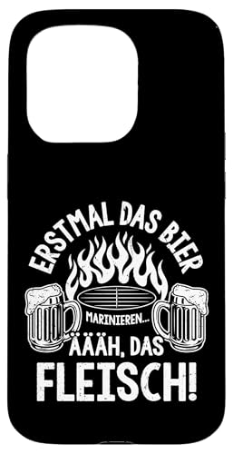 Grillen Bier Fleisch Marinieren Lustig Vatertag Männer Hülle für iPhone 15 Pro von Grillen Bier Fleisch Marinieren Vatertag Geschenk