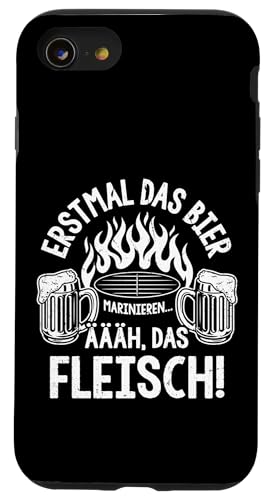 Grillen Bier Fleisch Marinieren Lustig Vatertag Männer Hülle für iPhone SE (2020) / 7 / 8 von Grillen Bier Fleisch Marinieren Vatertag Geschenk
