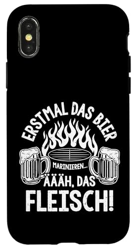 Grillen Bier Fleisch Marinieren Lustig Vatertag Männer Hülle für iPhone X/XS von Grillen Bier Fleisch Marinieren Vatertag Geschenk