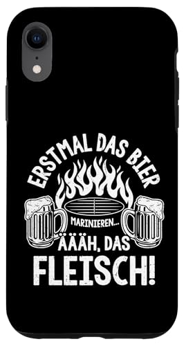 Grillen Bier Fleisch Marinieren Lustig Vatertag Männer Hülle für iPhone XR von Grillen Bier Fleisch Marinieren Vatertag Geschenk