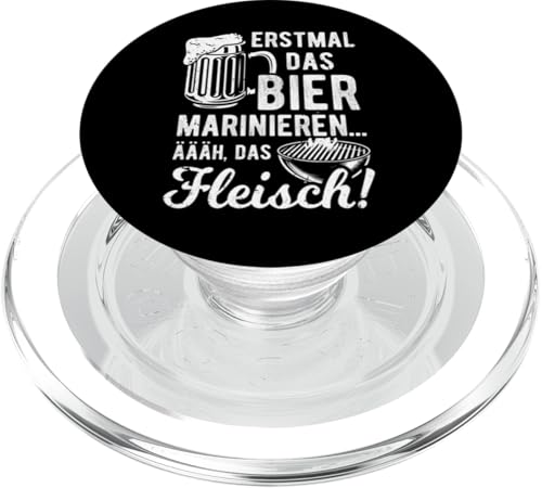 Grillen Bier Fleisch Marinieren Lustig Vatertag Männer PopSockets PopGrip für MagSafe von Grillen Bier Fleisch Marinieren Vatertag Geschenk