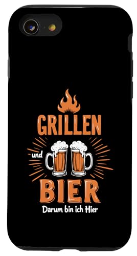 Grillen Bier Vatertag Lustig Saufen Spruch BBQ Papa Männer Hülle für iPhone SE (2020) / 7 / 8 von Grillen Bier Lustig Vatertag Männer Geschenkidee