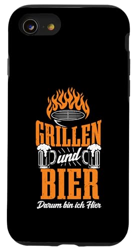 Grillen Bier Vatertag Lustig Saufen Spruch BBQ Papa Männer Hülle für iPhone SE (2020) / 7 / 8 von Grillen Bier Lustig Vatertag Männer Geschenkidee