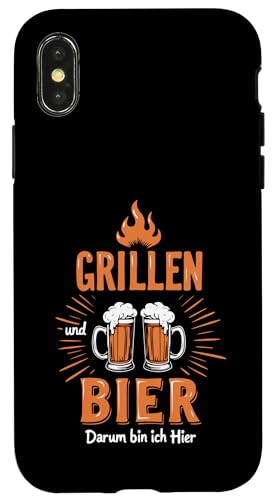 Grillen Bier Vatertag Lustig Saufen Spruch BBQ Papa Männer Hülle für iPhone X/XS von Grillen Bier Lustig Vatertag Männer Geschenkidee