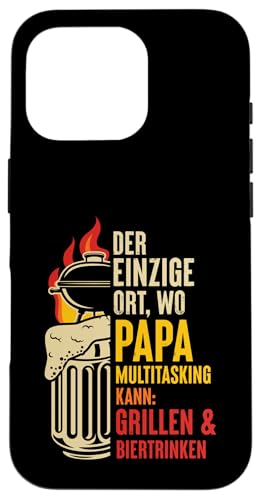 Grillen Bier Papa Multitasking Grill Lustig Vatertag Männer Hülle für iPhone 16 Pro von Grillen Bier Papa Multitasking Männer Geschenk