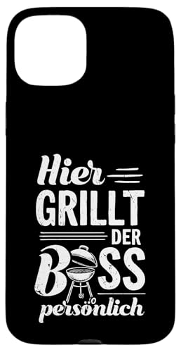 Grillen Hier grillt der Boss persönlich Vatertag Für Männer Hülle für iPhone 15 Plus Grillen Hier grillt der Boss persönlich Vatertag Für Männer Hülle für iPhone 15 Plus von Grillen Boss Persönlich Geschenk Vatertag Papa