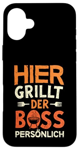 Grillen Hier grillt der Boss persönlich Vatertag Für Männer Hülle für iPhone 16 Plus Grillen Hier grillt der Boss persönlich Vatertag Für Männer Hülle für iPhone 16 Plus von Grillen Boss Persönlich Geschenk Vatertag Papa