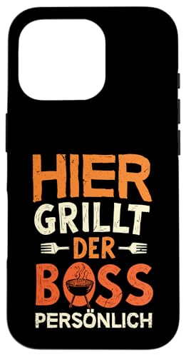 Grillen Hier grillt der Boss persönlich Vatertag Für Männer Hülle für iPhone 16 Pro Grillen Hier grillt der Boss persönlich Vatertag Für Männer Hülle für iPhone 16 Pro von Grillen Boss Persönlich Geschenk Vatertag Papa