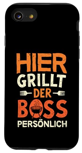 Grillen Hier grillt der Boss persönlich Vatertag Für Männer Hülle für iPhone SE (2020) / 7 / 8 von Grillen Boss Persönlich Geschenk Vatertag Papa
