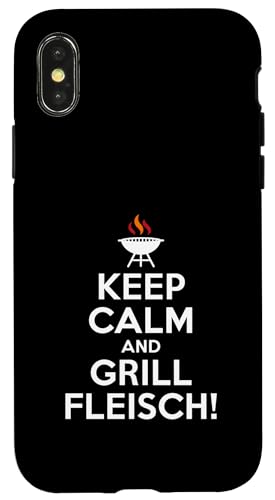 Keep Calm Grill Fleisch Grillen Männer Spruch Hülle für iPhone X/XS Keep Calm Grill Fleisch Grillen Männer Spruch Hülle für iPhone X/XS von Grillen Fleisch Humor Männer BBQ Spruch