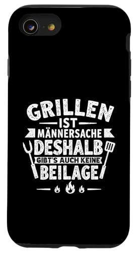 Grillen Männersache Vatertag Geschenk Ohne Beilage Humor Hülle für iPhone SE (2020) / 7 / 8 von Grillen Männersache Vatertag Geschenk Papa Familie
