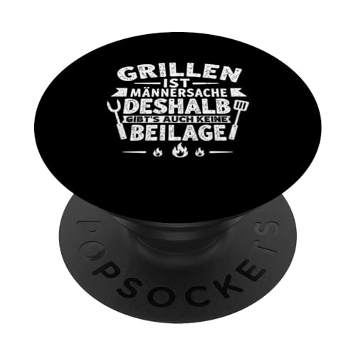 Grillen Männersache Vatertag Geschenk Ohne Beilage Humor PopSockets Klebender PopGrip Grillen Männersache Vatertag Geschenk Ohne Beilage Humor PopSockets Klebender PopGrip von Grillen Männersache Vatertag Geschenk Papa Familie