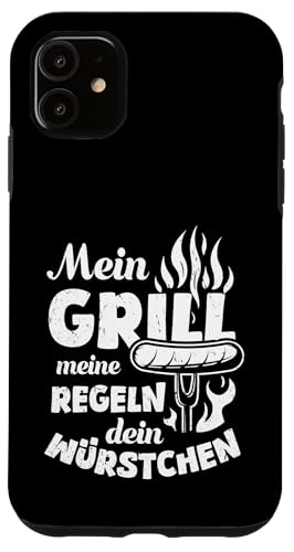 Grillen Mein Grill Meine Regeln Dein Würstchen Vatertag Mann Hülle für iPhone 11 Grillen Mein Grill Meine Regeln Dein Würstchen Vatertag Mann Hülle für iPhone 11 von Grillen Mein Grill Meine Regeln BBQ Papa Geschenk
