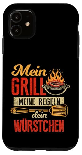 Grillen Mein Grill Meine Regeln Dein Würstchen Vatertag Mann Hülle für iPhone 11 Grillen Mein Grill Meine Regeln Dein Würstchen Vatertag Mann Hülle für iPhone 11 von Grillen Mein Grill Meine Regeln BBQ Papa Geschenk