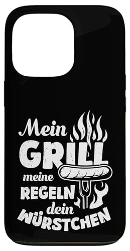 Grillen Mein Grill Meine Regeln Dein Würstchen Vatertag Mann Hülle für iPhone 13 Pro von Grillen Mein Grill Meine Regeln BBQ Papa Geschenk
