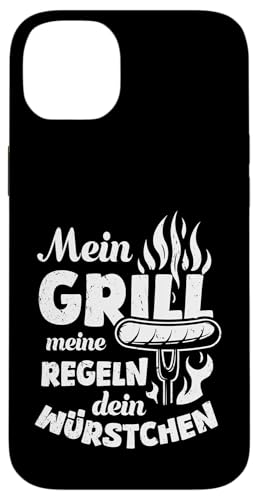 Grillen Mein Grill Meine Regeln Dein Würstchen Vatertag Mann Hülle für iPhone 14 Plus von Grillen Mein Grill Meine Regeln BBQ Papa Geschenk