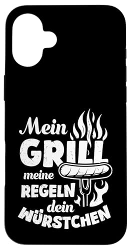 Grillen Mein Grill Meine Regeln Dein Würstchen Vatertag Mann Hülle für iPhone 16 Plus von Grillen Mein Grill Meine Regeln BBQ Papa Geschenk