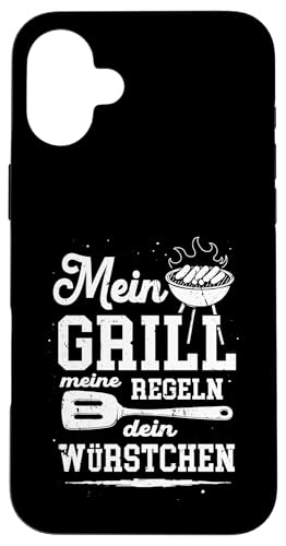 Grillen Mein Grill Meine Regeln Dein Würstchen Vatertag Mann Hülle für iPhone 16 Plus von Grillen Mein Grill Meine Regeln BBQ Papa Geschenk