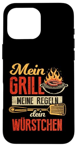 Grillen Mein Grill Meine Regeln Dein Würstchen Vatertag Mann Hülle für iPhone 16 Pro Max Grillen Mein Grill Meine Regeln Dein Würstchen Vatertag Mann Hülle für iPhone 16 Pro Max von Grillen Mein Grill Meine Regeln BBQ Papa Geschenk