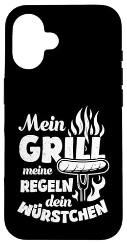Grillen Mein Grill Meine Regeln Dein Würstchen Vatertag Mann Hülle für iPhone 16 von Grillen Mein Grill Meine Regeln BBQ Papa Geschenk
