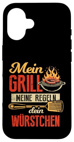 Grillen Mein Grill Meine Regeln Dein Würstchen Vatertag Mann Hülle für iPhone 16 Grillen Mein Grill Meine Regeln Dein Würstchen Vatertag Mann Hülle für iPhone 16 von Grillen Mein Grill Meine Regeln BBQ Papa Geschenk